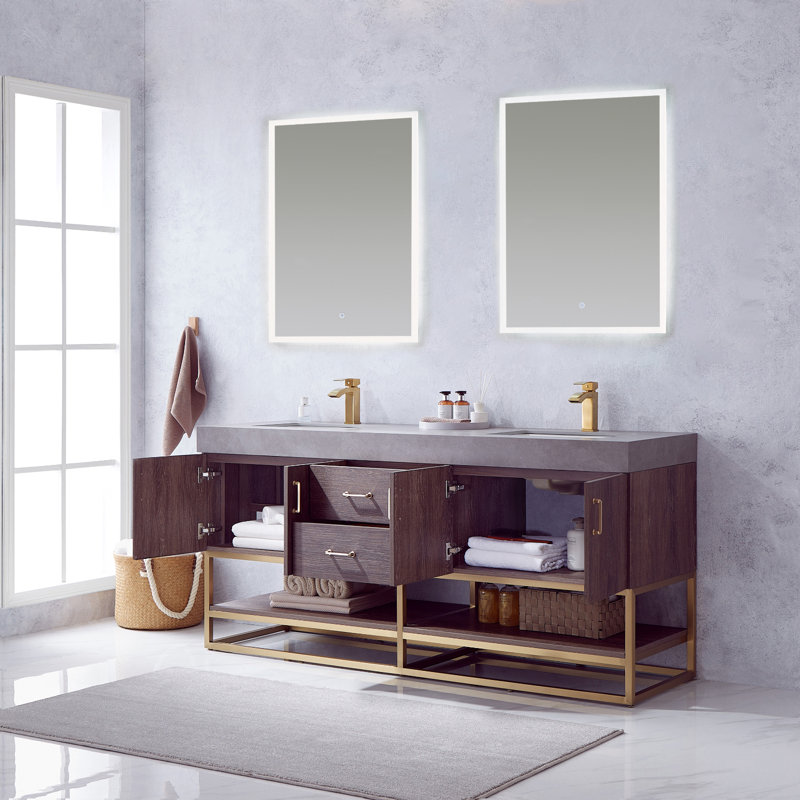 Wade Logan® Annice 72'' Double Bathroom Vanity with Stone Top with